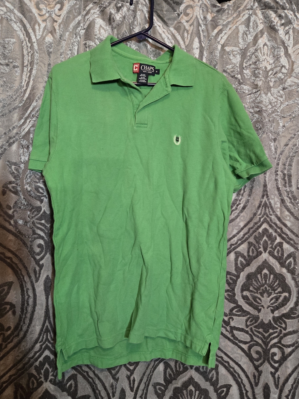 Chaps Men’s Kelly Green Polo Shirt with Embroidered Logo